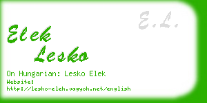 elek lesko business card